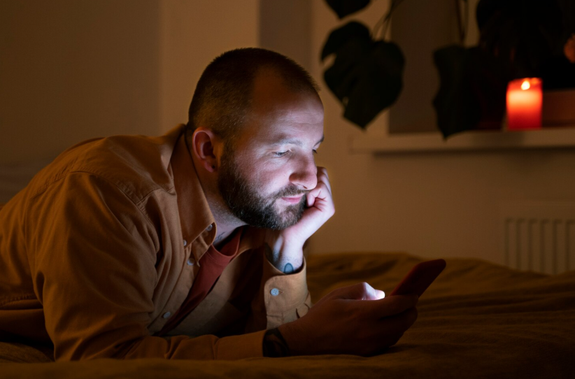 Person searching on a smartphone late at night illustrating is this normal searches.